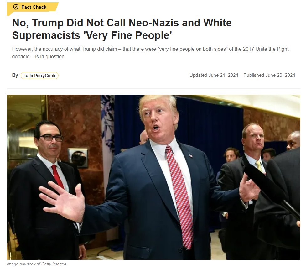 TheOfficerTatum's tweet image. Just more PROOF that these ABC Moderators were the furthest thing from moderators.

Kamala Harris repeated the same LIE that Trump called Neo-Nazis and White Supremacists "Very Fine People."

Joe Biden was FACT CHECKED but Kamala Harris was NOT!?