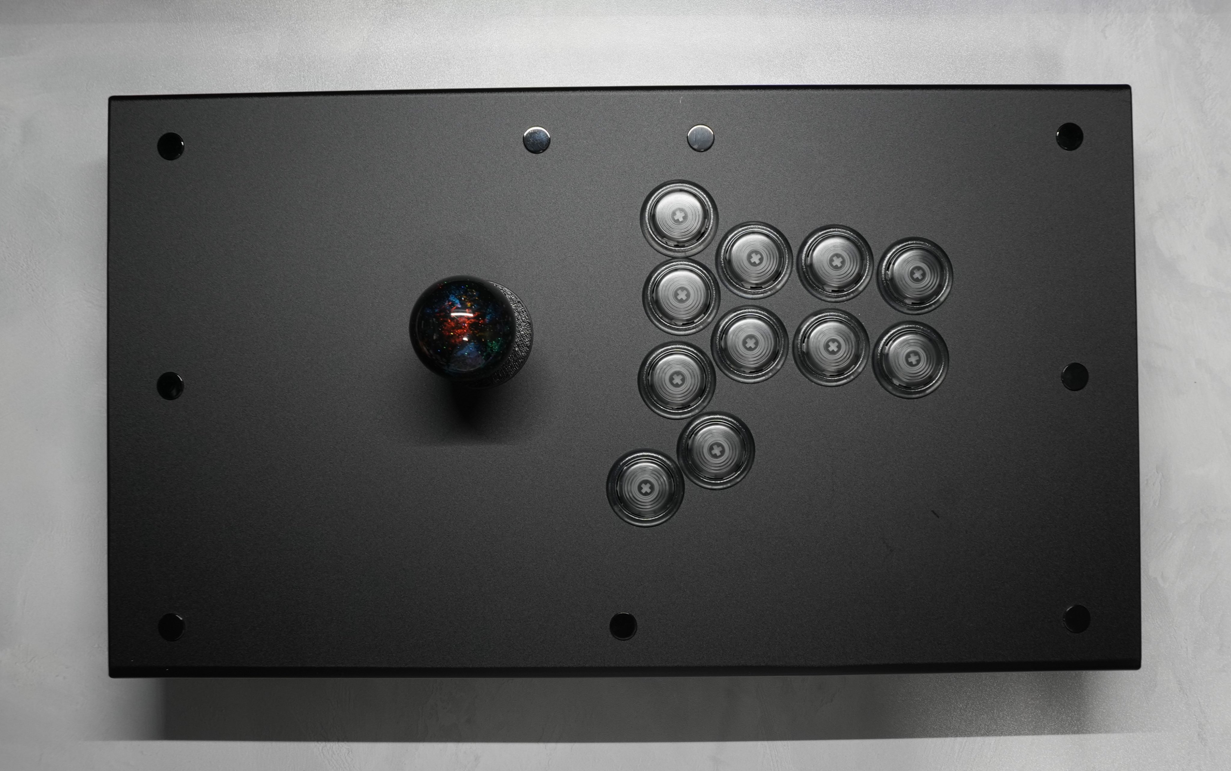 PUNK WORKSHOP レバーレス ボタン増設済 ボタン5個付 輸入新品】PUNK WORKSHOP MINI HITBOX Black レイアウトB レバー
