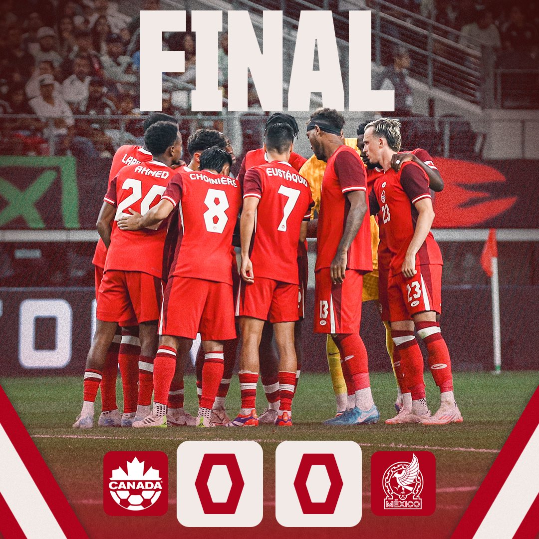 T90Canada's tweet photo. TEMPERS FLARE IN DRAW WITH MEXICO

Canada and Mexico drew 0:0 in a tough friendly on Tuesday night. Mexico had 10 shots vs. Canada's 5, and both keepers made key saves. Referee handed out 7 yellows (4 to Mexico).

The Canucks next play Panama on October 15 at BMO Field.

#MEXCAN https://t.co/WA9DzUQV6e