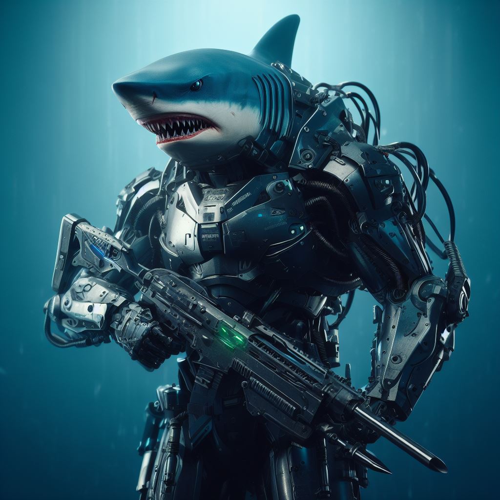 JuanGon77097168's tweet image. Ready for combat the #RobotShark