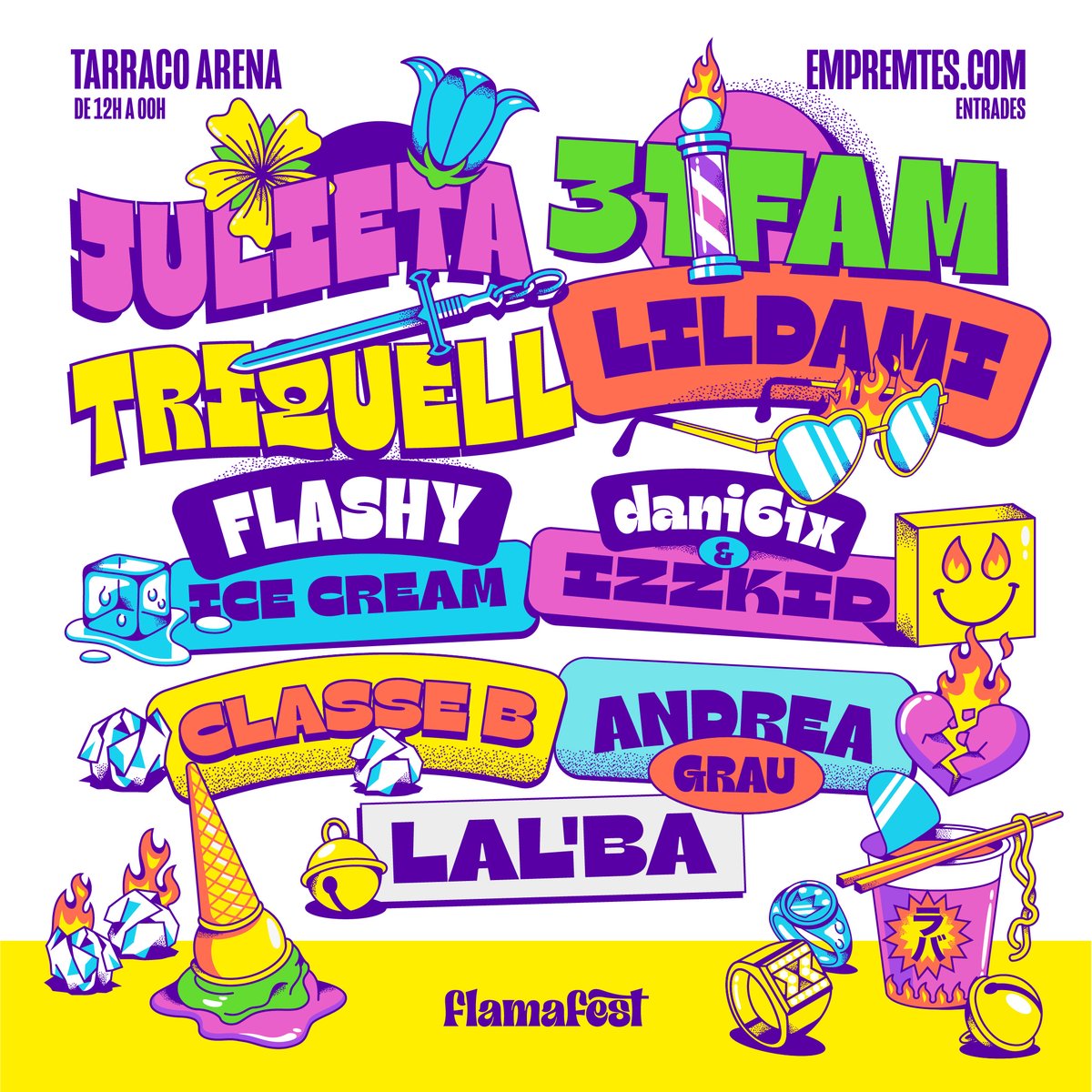 🔥 FLAMA FEST 🔥 El primer festival de pop urbà català arriba el 23 de novembre, i serà èpic! 🚀 Artistes del moment, vibes 100% catalanes i TU com a ingredient clau. Avui és el dia perfecte per pillar la teva entrada 🎟️💥. Ens veiem a Tarragona per cremar-ho tot! 🔥

#FlamaFest
