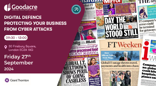Join us for Digital Defence: Protecting your Business from Cyber Attacks on Fri 27th Sept at Grant Thornton LLP, London. Get key insights on tackling today’s cyber threats at this free in-person event (2.5 CPD hours).
Register now: lnkd.in/dXZiHXhq
#CyberSecurity