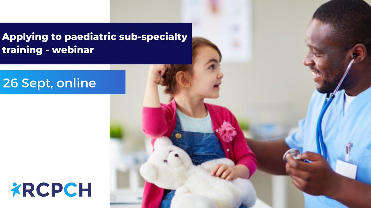 Get informed on the sub-specialty application process and the changes for next round in our free webinar!
#ChoosePaediatrics
 
👉 Visit: ow.ly/mtF950Thh0u