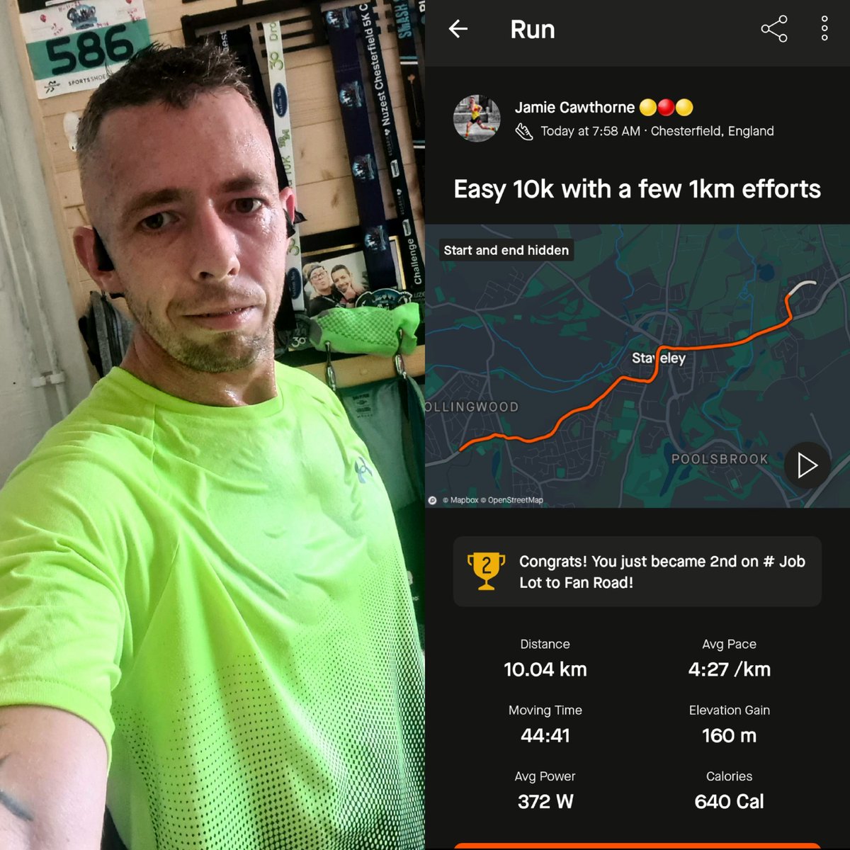 Captainbiglegs's tweet photo. Wednesday easy run 10k with a few 1km efforts
Went out early to avoid the rain and started off at a steady pace before doing 3 1km increasing pace efforts.
#run #running #runner #ukrunchat #runhappy #runhood #runchat #runningmotivation #UKRunning #distancerunner #longrunning https://t.co/Ej8AYFgrTn