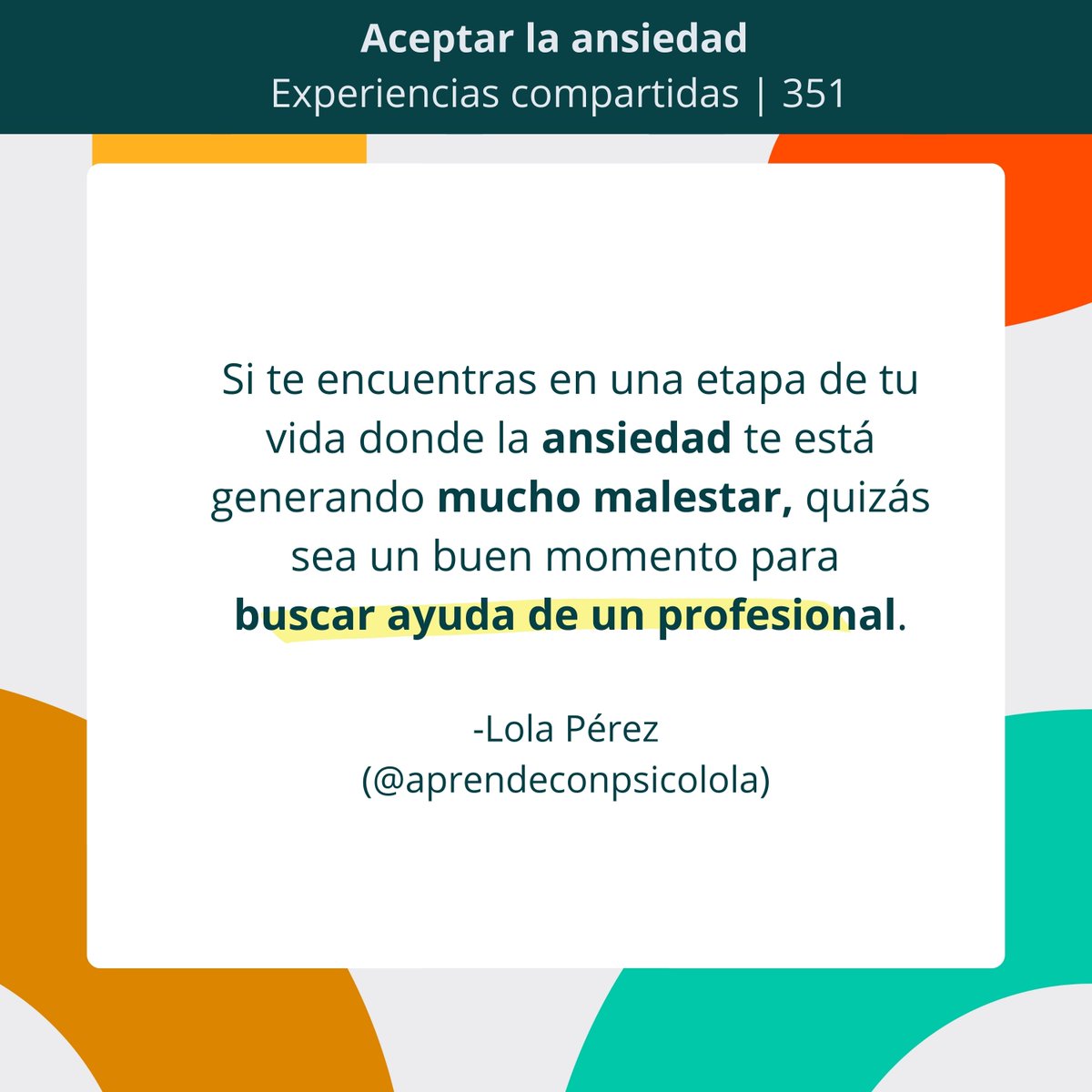 ¿Hablamos de la ansiedad? ¿Te animas a conocerla mejor?

En el episodio 351, Lola Pérez (<a href="/AprendPsicoLola/">Aprende con PsicoLOLA</a>), doctora en Psicología, profesora, investigadora y psicoterapeuta nos habla de cómo identificar, gestionar y aceptar la ansiedad.

🔗open.spotify.com/episode/0qFFDG…