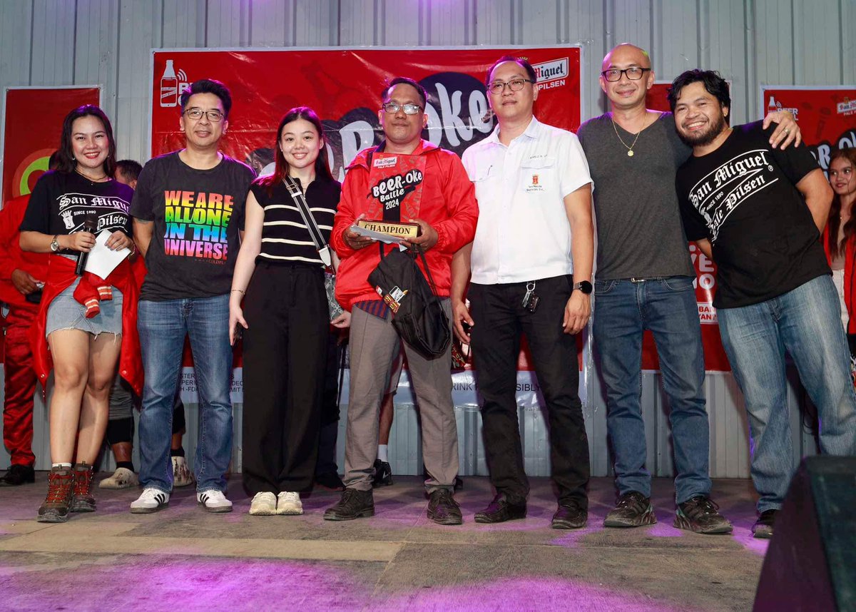 loveradiodvo's tweet photo. What a successful night para sa San Miguel Beer-Oke Battle 2024 LIVE @ Big Bang Park, San Pedro Davao City w/ @angkolboy &amp; Arya Nah as your host together w/ the champion of the event bringing home the cash prize worth P10,000 - Congratulations Kabeerkada 

#SanMiguelBeerOkeBattle https://t.co/oqjmXhvIUo