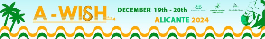 🔊¡Anunciamos la cuarta edición internacional del Alicante-Winter Immunology Symposium in Health #AWISH2024!
🔴Organizado por la SEI, la Universidad de Alicante y con la participación de Jean Boulle Group.
📅Días 19 y 20 de diciembre

🚀¡Reserva la fecha en tu calendario!