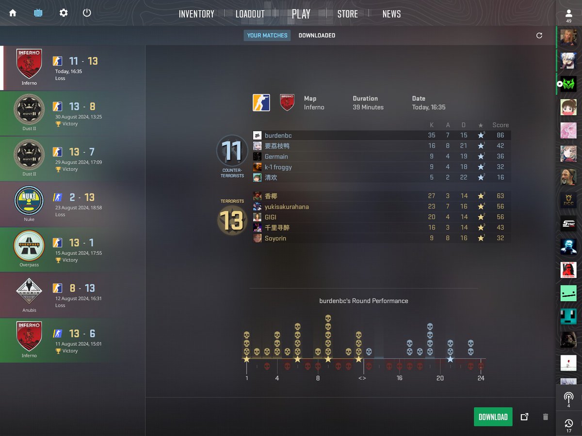 Gaben: You will have insane aim and teammates who constantly rush mid with full armour full nades and USP-S in this game