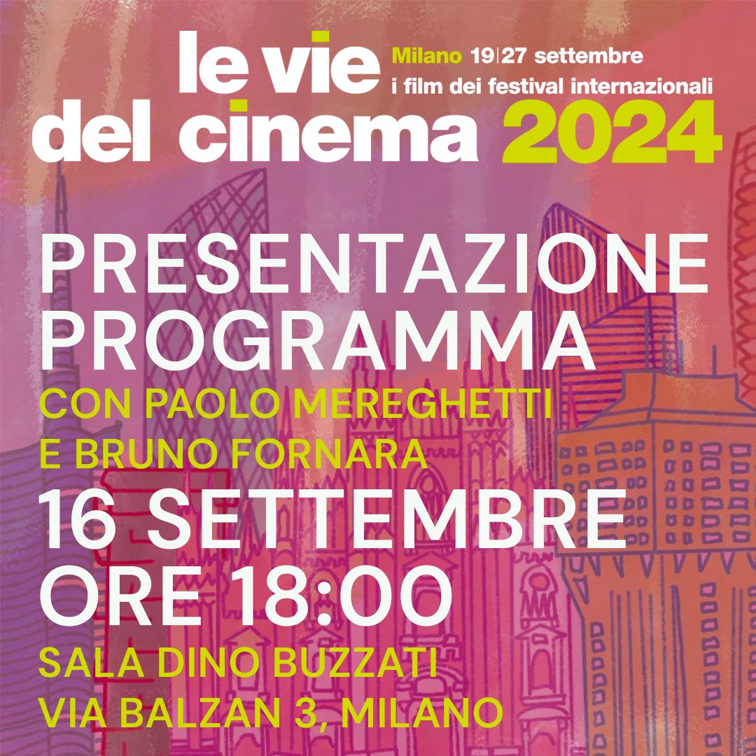 Tutti i film in rassegna, aneddoti e curiosità: vi aspettiamo il 16 settembre alle ore 18:00 alla sala Dino Buzzati di via Balzan 3, Milano con 𝗣𝗮𝗼𝗹𝗼 𝗠𝗲𝗿𝗲𝗴𝗵𝗲𝘁𝘁𝗶 e 𝗕𝗿𝘂𝗻𝗼 𝗙𝗼𝗿𝗻𝗮𝗿𝗮.