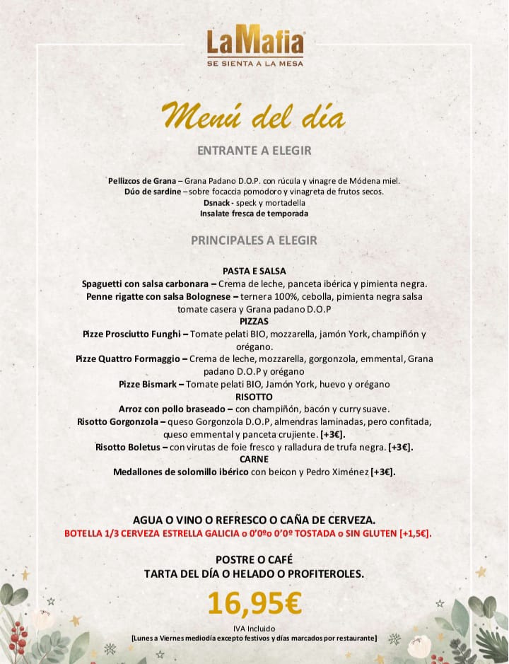 Por fin hay menú ... Mmmm