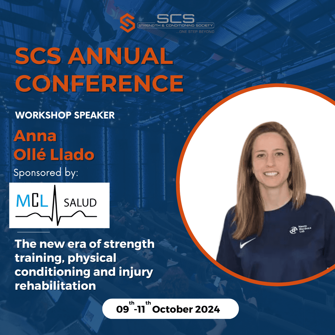 S_C_Society's tweet image. 🏋️‍♀️ Discover the latest innovations in strength training and physical rehabilitation with Anna Ollé Llado at the #SCSAnnualConference - a workshop that redefines sports recovery! #StrengthConditioning #OneStepBeyond