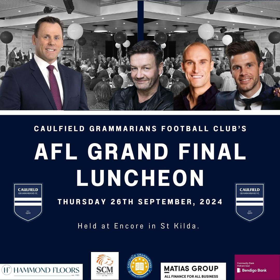 Tickets are still available for our Grand Final Luncheon on Thursday the 26th of September! Grab yours now at cgfc.com.au/events