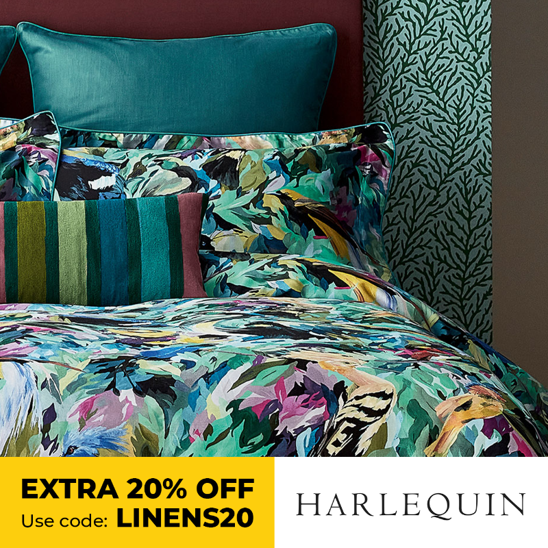 Glasswells's tweet photo. Our Linens Flash Sale is on now!
Get an extra 20% off bed linen, towels, bathroom accessories using code LINENS20 at checkout.

Harlequin Dance of Adornment Duvet Cover (pictured):
https://t.co/zuNFi2TTbG

All bed linen:
https://t.co/3OUxPemdhC