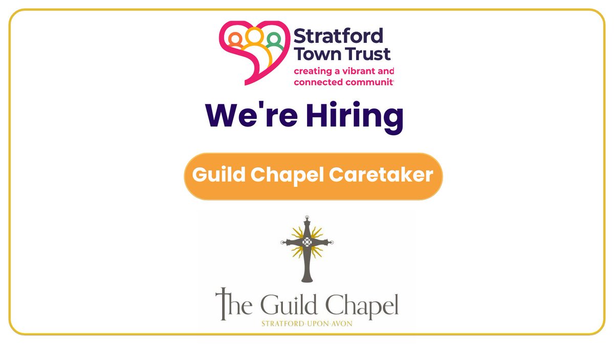 Could you be our new Caretaker for the Guild Chapel? If you're organised, personable &amp; reliable &amp; would like to work in one of Stratford’s most historic buildings, apply here: stratfordtowntrust.co.uk/about/work-us
This post is 3 hours pw (or more dependent on bookings) Salary: £12 per hour