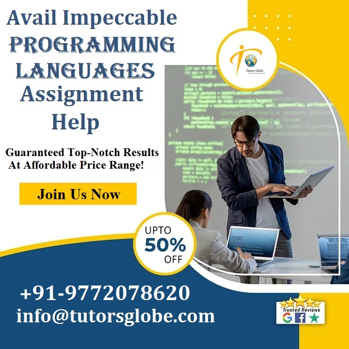 TutorsGlobe's tweet image. Seek instant Programming Languages Assignment Help service and get impeccable papers within time at pocket-friendly prices! #ProgrammingLanguagesAssignmentHelp #ProgrammingLanguagesHomeworkHelp #No1homeworkhelp #UKTutoring #top10assignmenthelpservice #UKUniversities #UKstudies