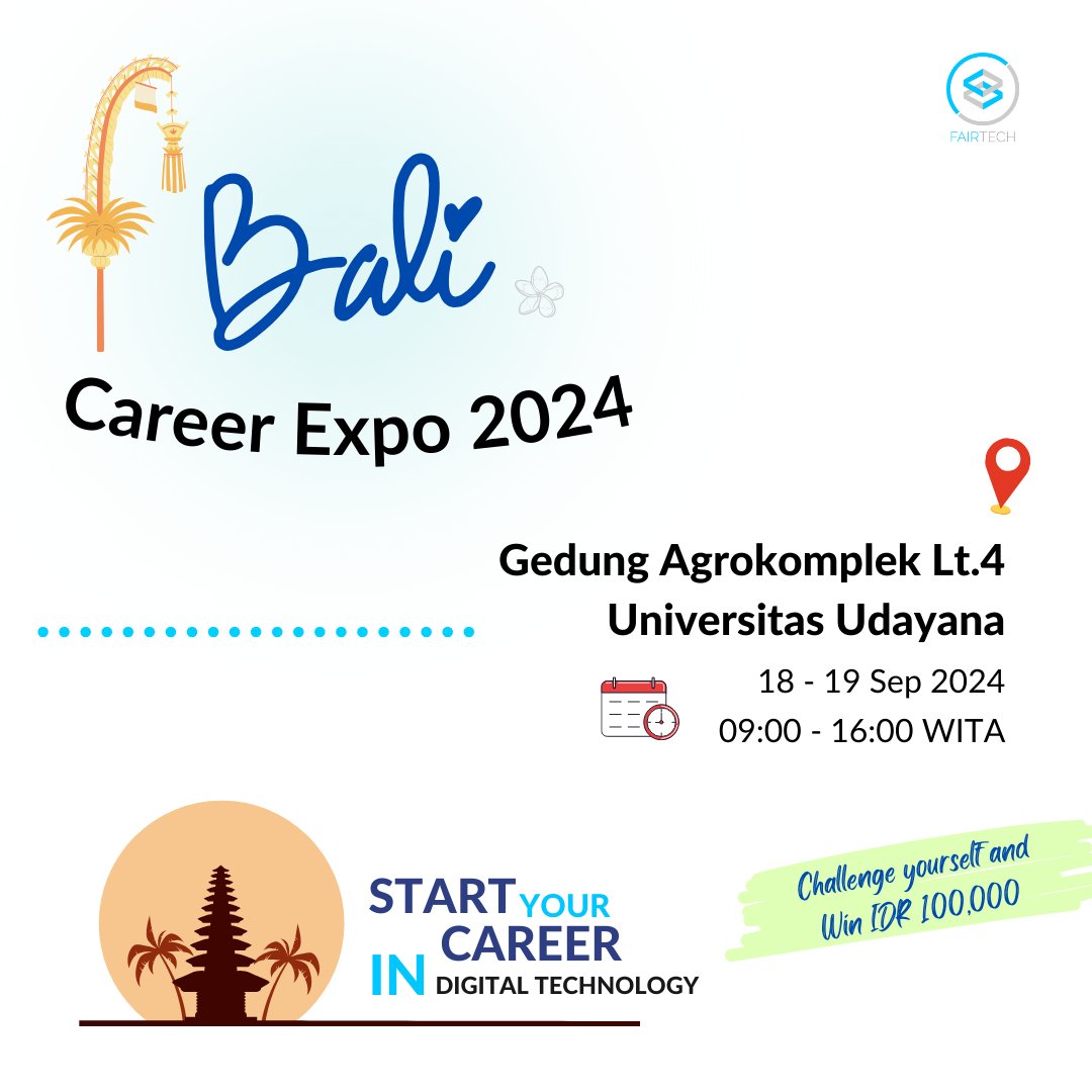fairtech_sg's tweet photo. Fairtech is coming to Bali next week! 
Come visit the Fairtech Booth at Bali Career Expo 2024 with details below: https://t.co/Q6JS9B7F9t