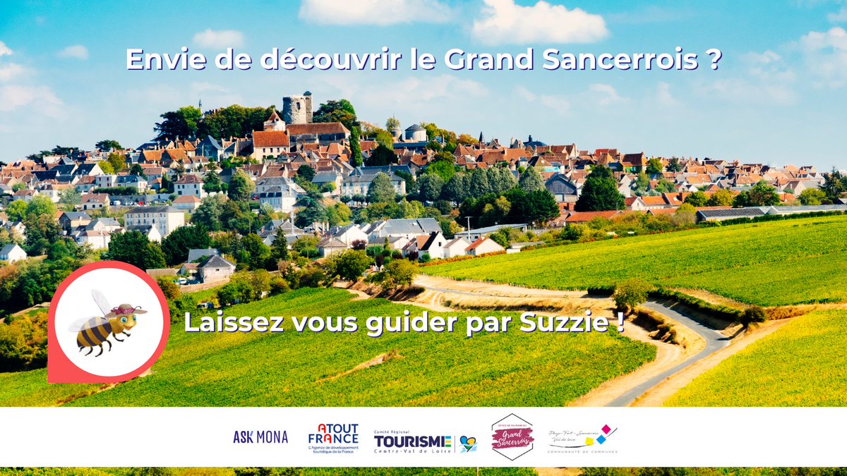AskMonaParis's tweet photo. Entre rives de la Loire, vignobles et bocages, le Grand Sancerrois vous réserve de belles aventures et secrets à découvrir. 🍇✨

Pour vous guider, demandez conseil à Suzzie, le chatbot intelligent disponible sur https://t.co/EGAOv2byck ! 👀

#Voyage @LoireValleyPR @atout_france https://t.co/mfyJXw7FXJ