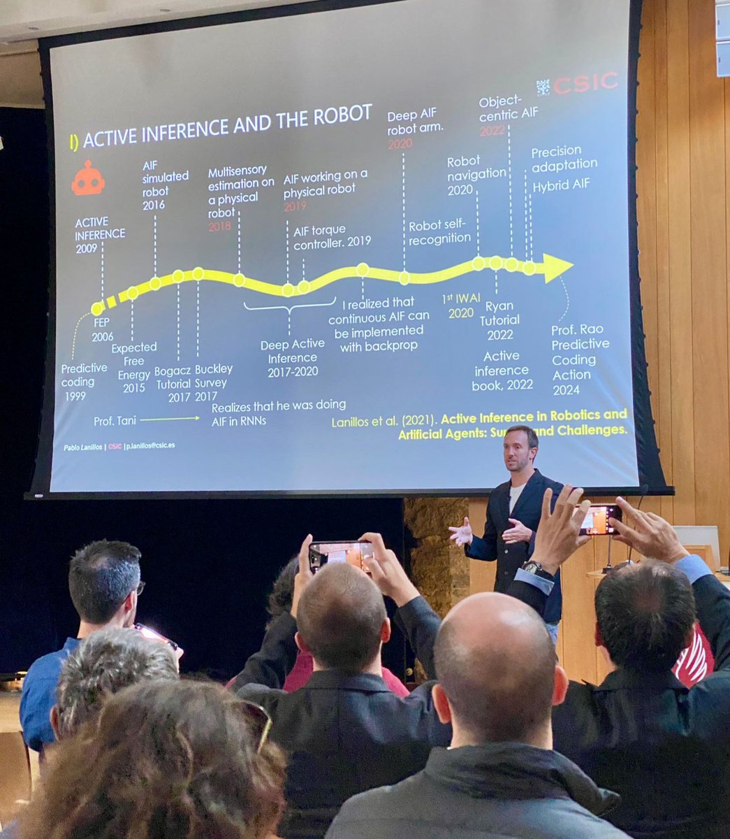 IWAI (@iwai_ws) on Twitter photo Last day keynotes:
<a href="/PLanillos/">Pablo Lanillos (🤖🧠)</a> "Active Inference in Robotics. Machines with human-like perception"
We need use cases, scaling and + human-like cognition. Last day keynotes:
<a href="/PLanillos/">Pablo Lanillos (🤖🧠)</a> "Active Inference in Robotics. Machines with human-like perception"
We need use cases, scaling and + human-like cognition.