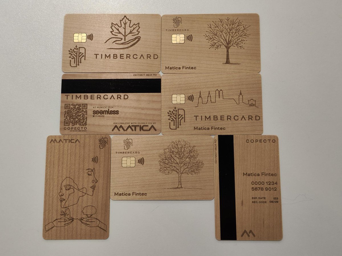 We are honored that COPECTO has selected the #Matica S5200LX CO2 for personalizing the sustainable #TIMBERCARD at <a href="/SeamlessEU/">Seamless Europe</a> in #Munich. Visit booth #B82 and meet Matica expert Fabio Zaffaroni for a live demo of our precise, high-quality laser engraving on wooden financial cards