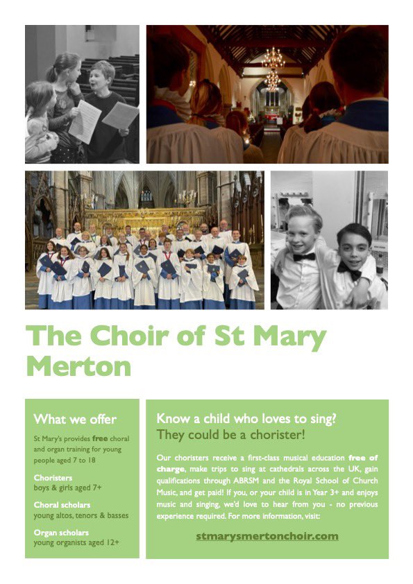I’m now one chorister away from achieving the end of year numbers goal at St Mary’s… if you know a SW London young singer who’d love a fab choral experience - drop me a line!!