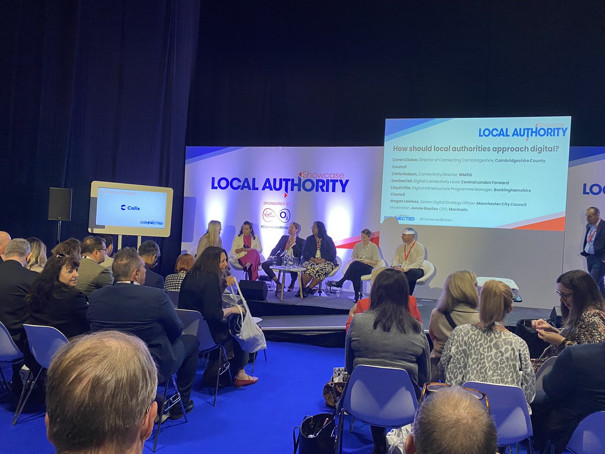 Here in a packed Local Authority lounge at Connected Britain with <a href="/CerenClulow/">Ceren Clulow</a> to discuss ‘How should local authorities approach digital’.

<a href="/CambsCC/">Cambridgeshire County Council</a> <a href="/CambsPboroCA/">Cambridgeshire and Peterborough Combined Authority</a> #DigitalStrategy <a href="/totaltelecom/">Total Telecom</a> <a href="/VMO2News/">Virgin Media O2 News</a> #LocalAuthorityShowcase <a href="/WestMids5G/">WM5G</a> #ConnectedBritain  @ExCeLLondon
