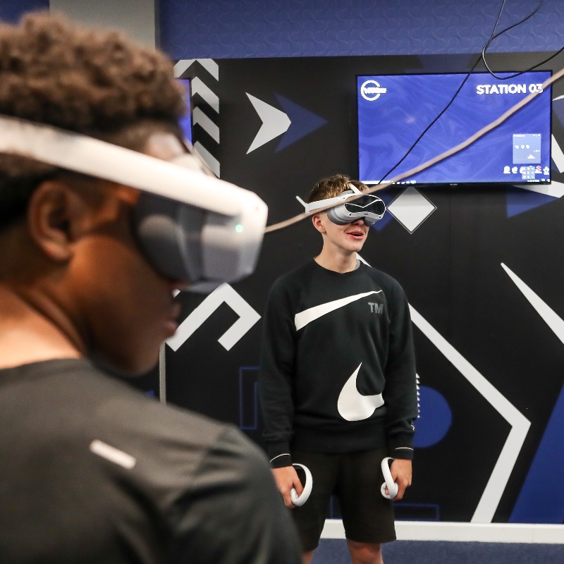 theposh's tweet photo. 🎮 Thank you to VRXtra in Serpentine Green, Hampton, for hosting the Posh Under 18s to experience some virtual reality gaming.

#pufc