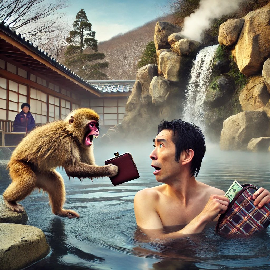 😱実際にあった温泉事件⁉️
ある温泉で、お客さんが財布を盗まれたが…犯人はなんとサル🐒！温泉に浸かってたらサルがバッグを盗んで逃げたらしい💼💨
温泉地では気をつけて！サルも常連客かも？🤣
#温泉事件 #びっくり雑学 #温泉あるある #フォロバ100 #相互フォロー