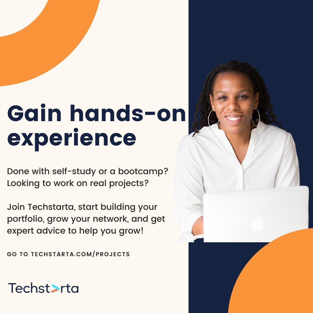 techstarta's tweet photo. Are you looking gain hands-on experience in Tech?

Research shows that learning by doing has a 75% retention rate. Our hands-on projects are designed to help you grow your skills, build your portfolio and get feedback from industry experts. https://t.co/73MeOWDMjd