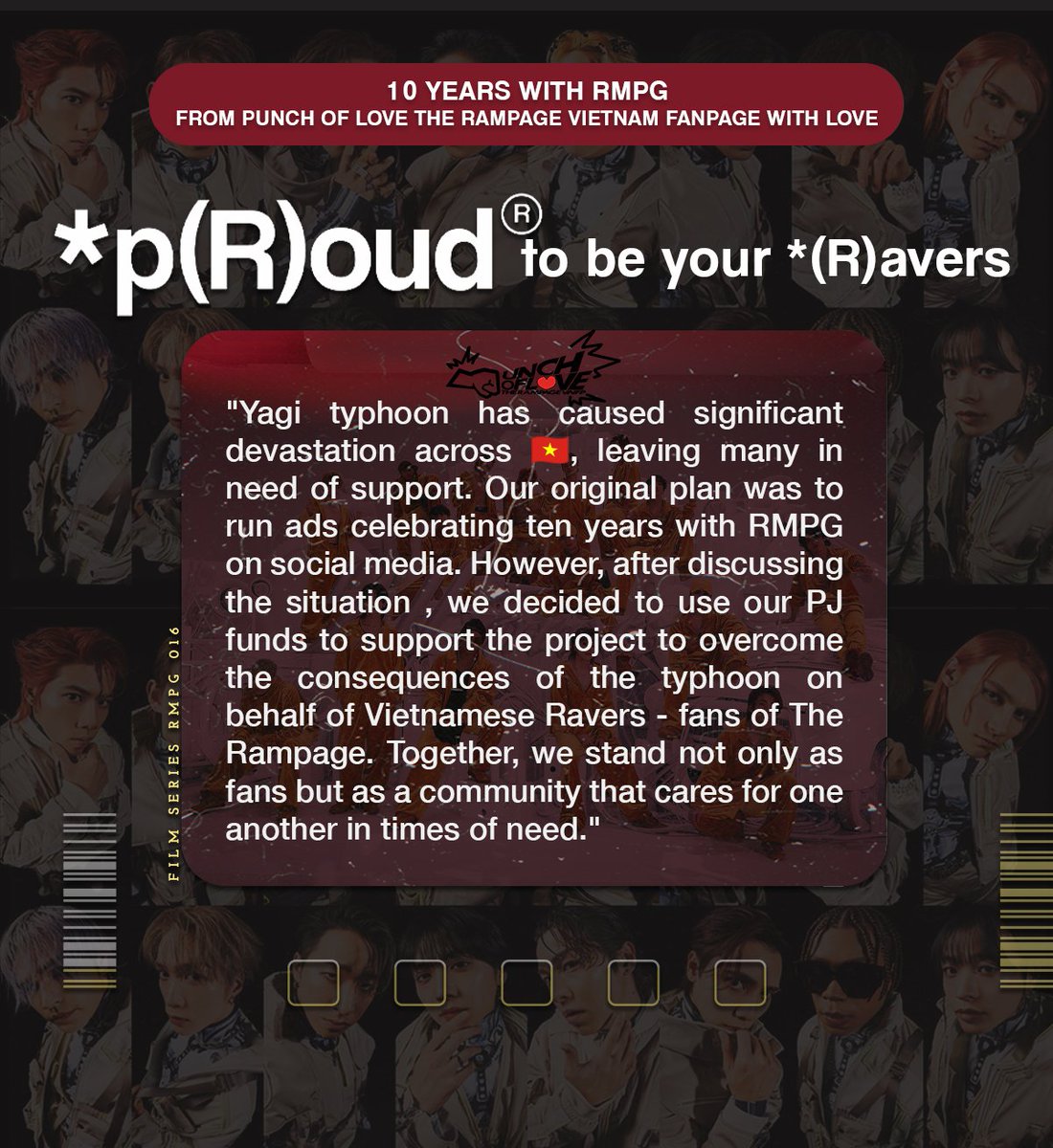 Rampage_VNFC's tweet photo. *(p)roud® to be your Ravers 🖤

一緒に10年を過ごしたこと、おめでとうございます! The RampageのRaversの名で愛を広めましょう。
@therampagefext
#THERAMPAGE 
#ProjectR https://t.co/8NhxVeUWYP