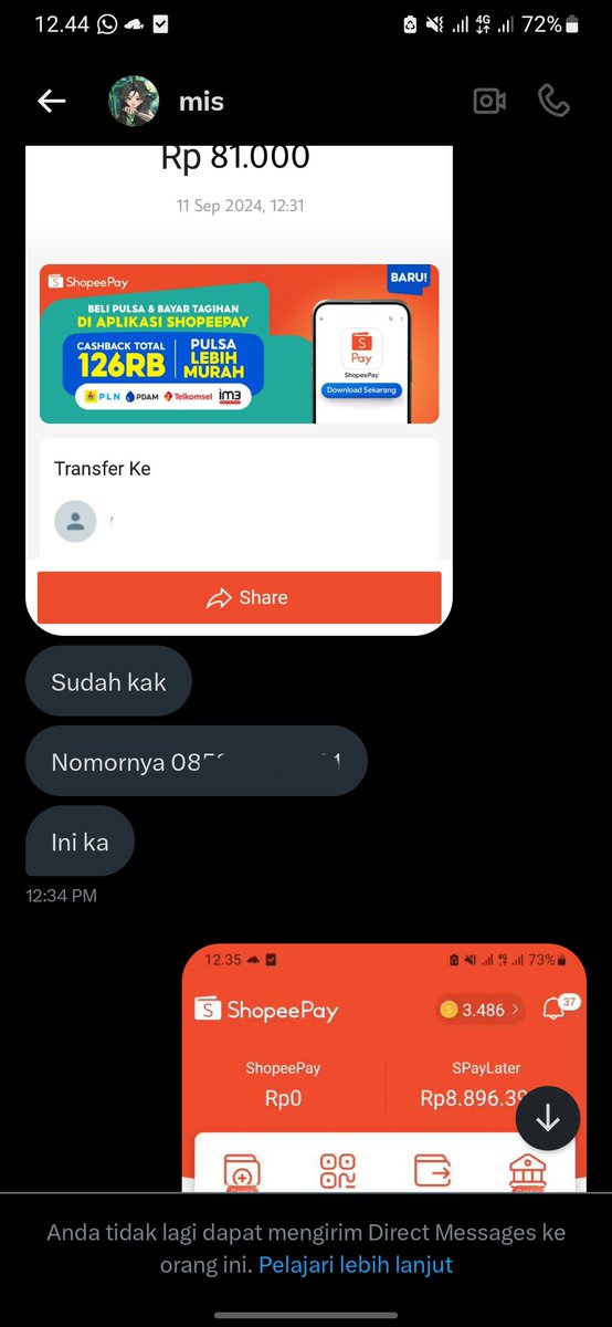 HELP RT. dia nipu woyyy🫵🏻🫵🏻bilangnya udh tf tapi gada angka yg masuk samsek ke gue, gue jg diblokir😌😌 dan ternyata pas gw cek pake akun lain, dia juga suka komen ke akun lapak top-up. hati hati ya #zonauang #zonajajanᅠᅠ