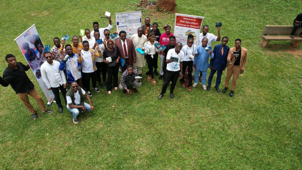 seeedstudio's tweet photo. Exciting News! Our Ranger Dessap Fomekong Loic Joffree successfully hosted #IoT workshops in Cameroon (Douala and Yaoundé)! Participants experienced the capabilities of Seeed versatile industrial #SenseCAP #LoRaWAN Sensors and Gateways. https://t.co/oSaril3es7 https://t.co/vKnBlKPljf