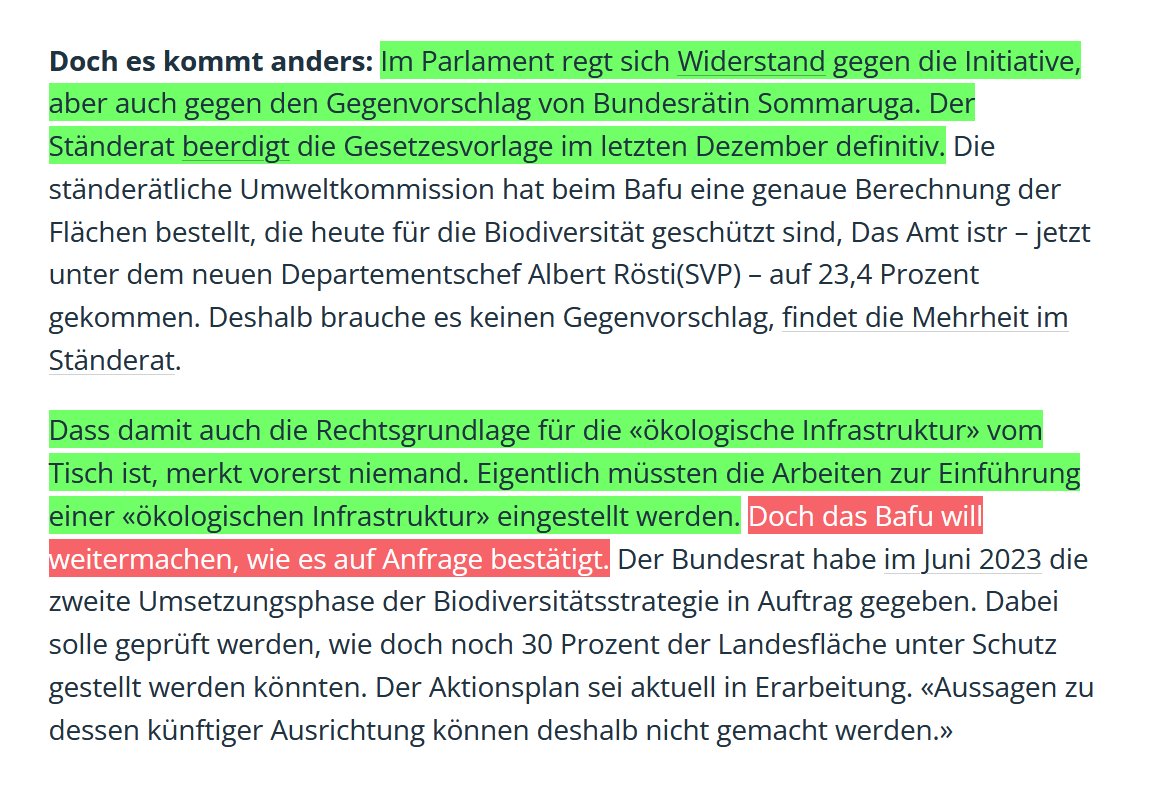 Hans im #HomoOffice (@hans_denkt) on Twitter photo Wie die Bundesverwaltung, eng verfilzt mit links-grünen NGO ohne Rechtsgrundlage die Bevölkerung gängelt und bevormundet. 
Ein Grund mehr für ein NEIN zur Biodiversitätsinitiative!
PS: Genau wegen solcher Artikel empfehle ich jedem, ein Nebelspalter-Abo zu lösen! Wie die Bundesverwaltung, eng verfilzt mit links-grünen NGO ohne Rechtsgrundlage die Bevölkerung gängelt und bevormundet. 
Ein Grund mehr für ein NEIN zur Biodiversitätsinitiative!
PS: Genau wegen solcher Artikel empfehle ich jedem, ein Nebelspalter-Abo zu lösen!