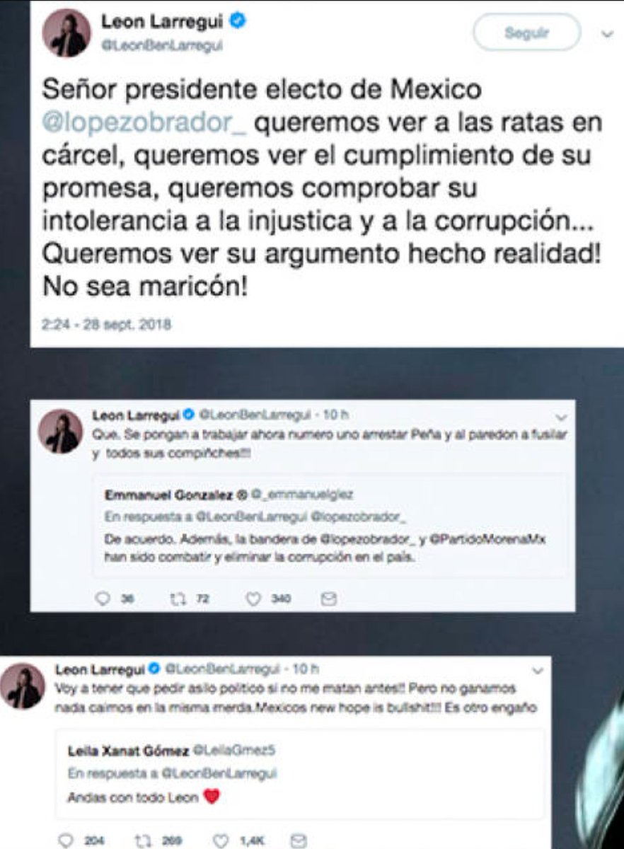 leon_leonino's tweet photo. Recordemos que @LeonBenLarregui hubo un momento que apoyó a amlo, luego muy tarde vio que él no era diferente... Y después se fue a vivir a España... https://t.co/fYeDNzuosY