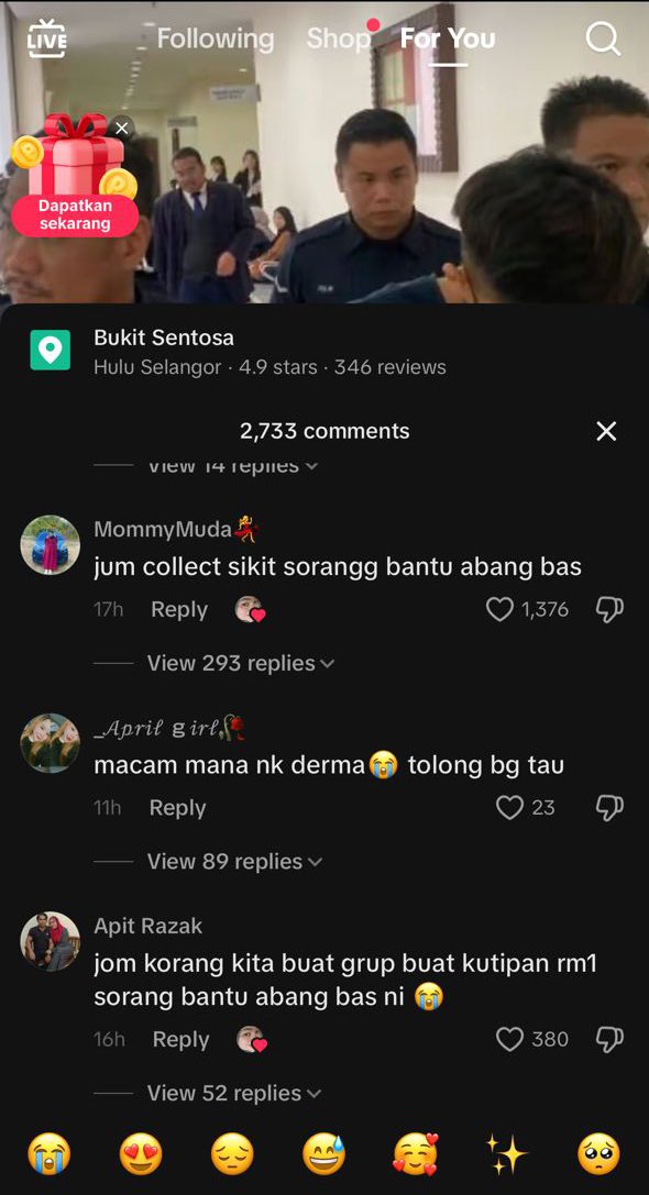 hourlymalaytwt's tweet photo. this is insanity, people on tiktok nak buat kutipan derma untuk abang bas? https://t.co/UTUZlEYrPs