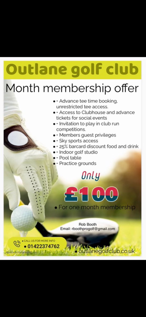 OProshop's tweet photo. Try before you buy? Have you ever wanted to be a member at a golf club? But would like to try first? Now is the chance to try . £100 for one month. Only available once. @outlanegolf1906 @rboothprogolf please call Rob or DM for more details . Let’s JOIN today https://t.co/OU1bYMz6hr