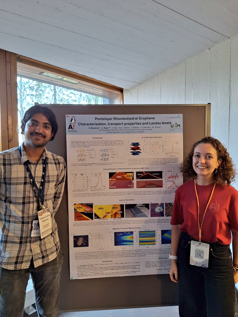 Being part of the organising team of the Finnish Quantum Days has been a great opportunity to engage with experts in quantum materials, devices, algorithms, and information!

+Poster session about my research on Pentalayer Rhombohedral Graphene  with Vishnu Varma Mantena ✨👩🏼‍🔬👏