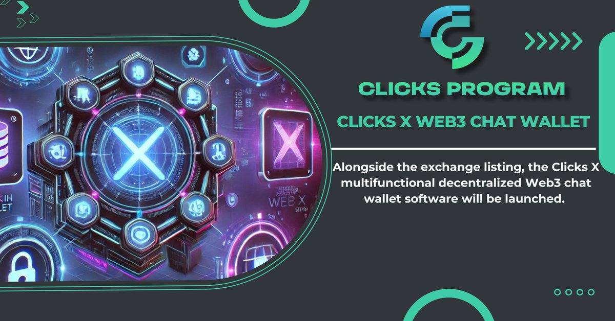 ClicksX_IM's tweet photo. Clicks X Web3 Chat Wallet

The future of secure, decentralized communication is almost here. 

Clicks X multifunctional decentralized Web3 chat wallet is launching soon! 

#ClicksX #Web3Wallet #DeFiRevolution #Clicksprogram #Defi #Blockchain #web3 #Airdrop #AirdropCrypto https://t.co/eH60ljnm1J
