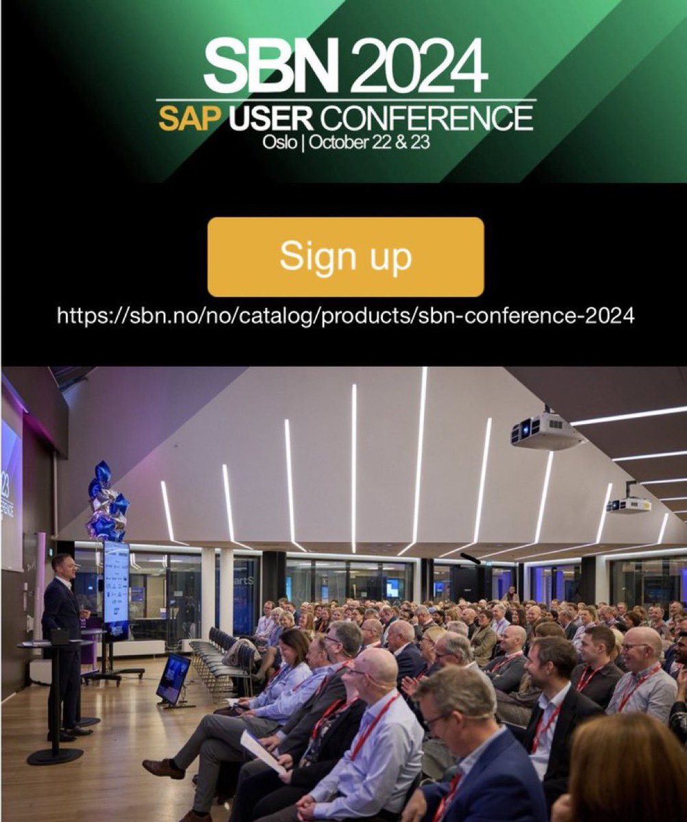 Fantastic Finance program at the SBN Conference 22-23 October in Oslo Focus process improvement for processes run in SAP x.com/home?status=ht…