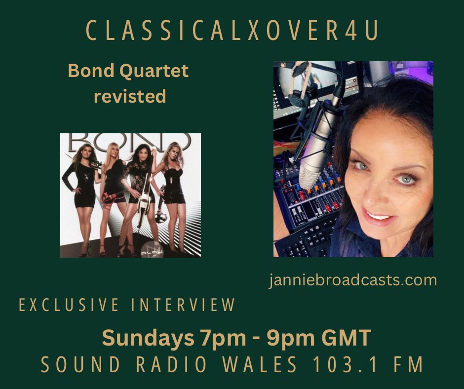 Jannie Rawlinson Broadcaster Podcaster & Presenter (@janniebroadcast) on Twitter photo This Sunday <a href="/SoundRadio1031/">Sound Radio 103.1</a> we REViSIT an interview I did with one of the members of the <a href="/BONDQUARTET/">BOND quartet</a> 🎻🎻 Plus we have some incredible tracks on <a href="/crossmusmag/">Crossover Music Magazine</a> #CrossoverDiscovery Top5 ⭐️⭐️⭐️⭐️⭐️So join me from 7pm BST This Sunday <a href="/SoundRadio1031/">Sound Radio 103.1</a> we REViSIT an interview I did with one of the members of the <a href="/BONDQUARTET/">BOND quartet</a> 🎻🎻 Plus we have some incredible tracks on <a href="/crossmusmag/">Crossover Music Magazine</a> #CrossoverDiscovery Top5 ⭐️⭐️⭐️⭐️⭐️So join me from 7pm BST