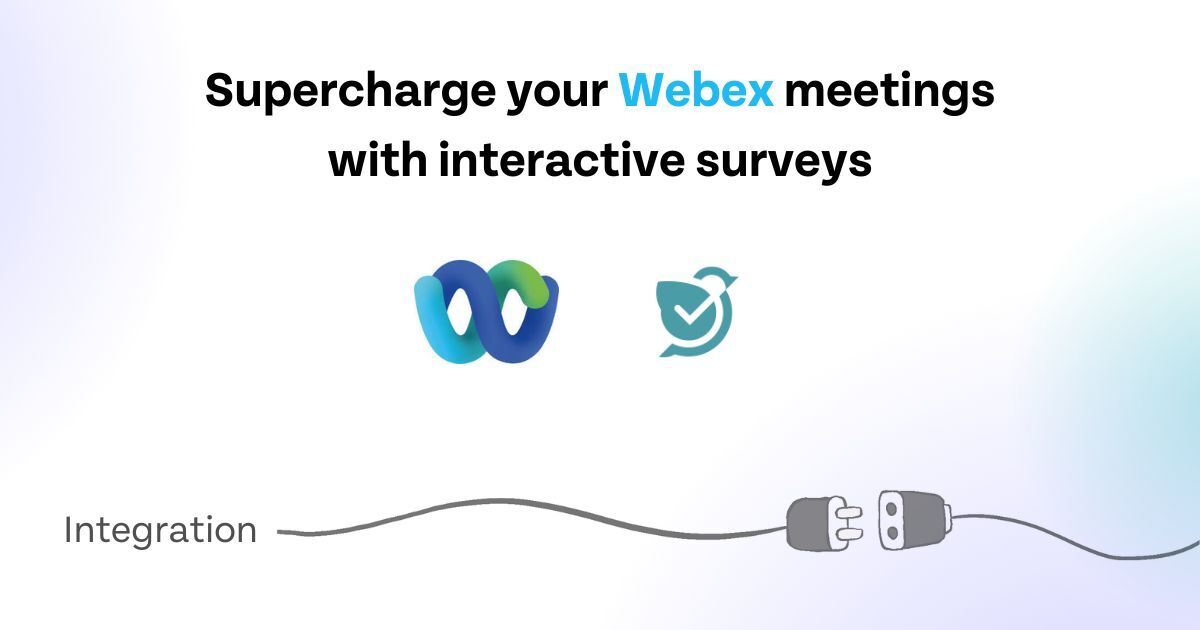 SurveySparrow now on #Webex! Launch live surveys, gather instant feedback, and make data-driven decisions during your meetings. Elevate your Webex experience today! #SurveySparrow #CustomerExperience #RealTimeFeedback #MeetingEngagement