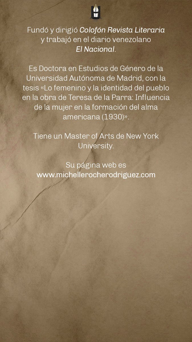 Escritora, periodista y académica, la venezolana <a href="/michiroche/">Michelle Roche R.</a>, nos acompañará en el VI <a href="/HEscritores/">Festival Hispanoamericano de Escritores</a>, 23-28 sept. en Los Llanos de Aridane, isla de La Palma.

Foto: © <a href="/IsabelWagemann/">Isabel Wagemann</a>

#FHE2024 #venezuelapaisinvitado #culturaridane #ayuntamientodelosllanosdearidane #CabildodeLaPalma