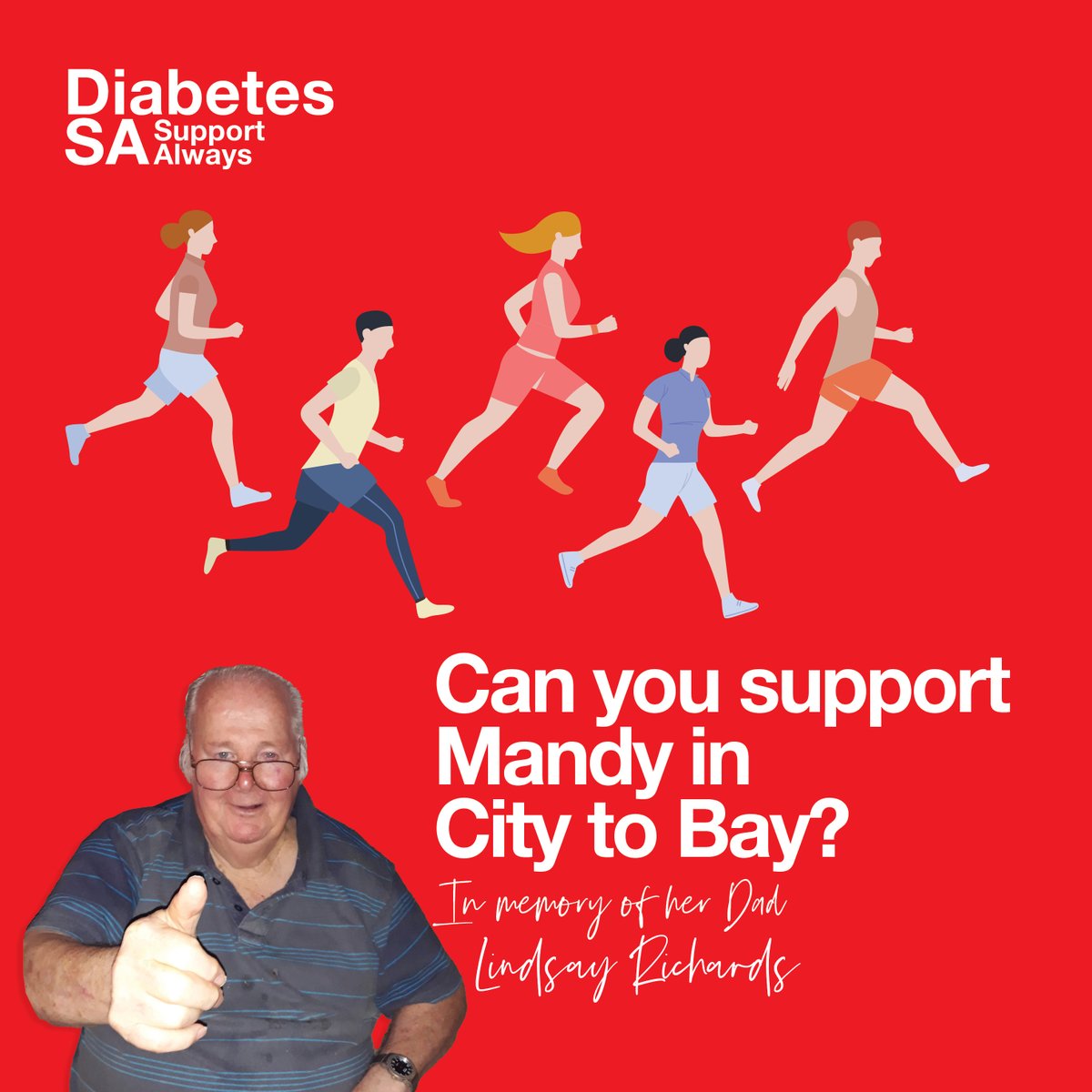 The 50th City to Bay is this Sunday September 15. Many people participate for fun, fitness, or the challenge but for others, it is to raise awareness and money for a cause that is dear to their heart…and that is exactly why Mandy is joining in this year to support Diabetes SA.