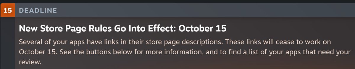 We now have a date for when links stop working on store pages.