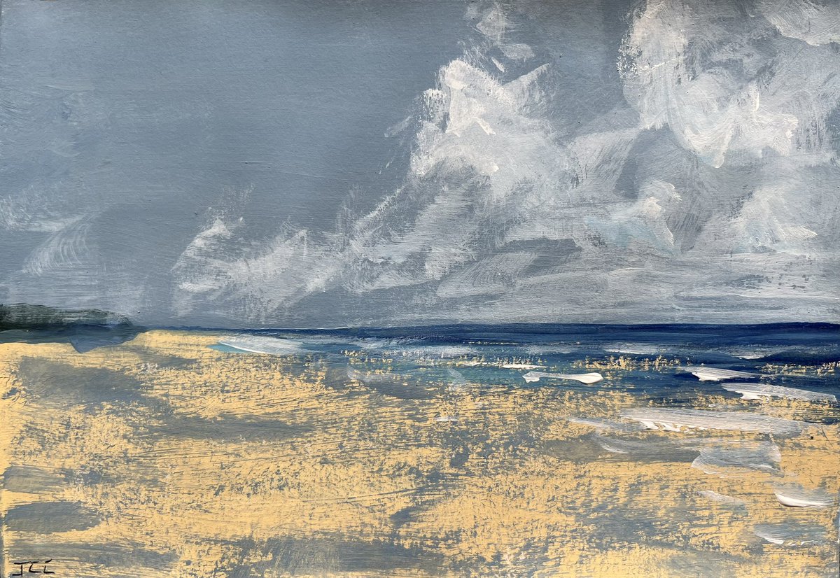 CharlesCrawshaw's tweet photo. Grey day on Gwithian beach. A5 acrylic sketches. #art #painting #seascape #ocean #artist #landscape  #artgallery #onlineart #acrylic #Cornwall #Cornwallart #Cornishcoast https://t.co/SttIv4Vnlq