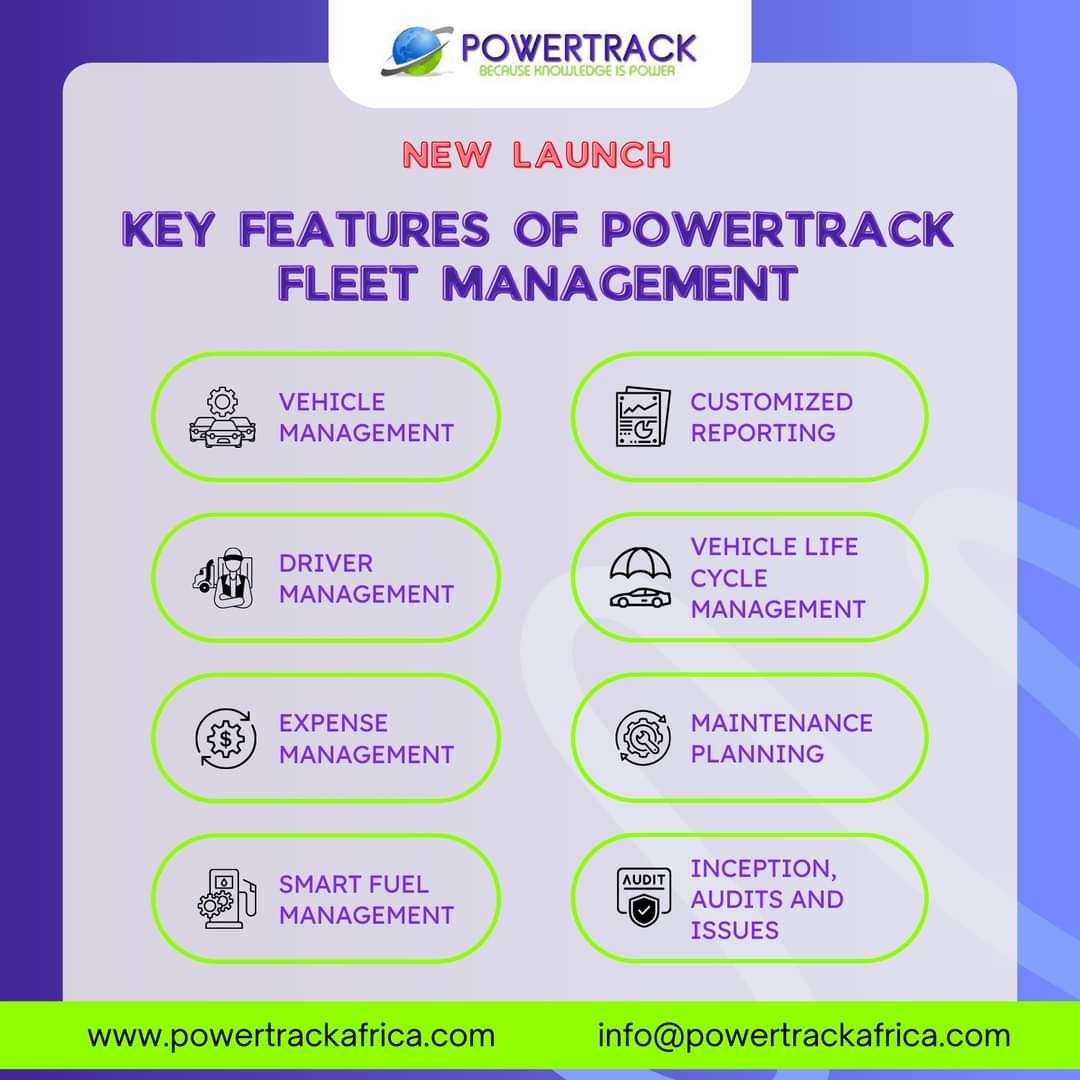 PowerTrack_'s tweet photo. 🚀 New Launch 🚀 
Discover the key features of Powertrack Fleet Management, designed to take your fleet operations to the next level! 

Contact:
info@powertrackafrica.com
https://t.co/45h3o6Wgup

#Powertrack 
#PowertrackAfrica
#Fleet #FleetManagement #FuelSensor #FuelManagement https://t.co/p88KLO1wgc