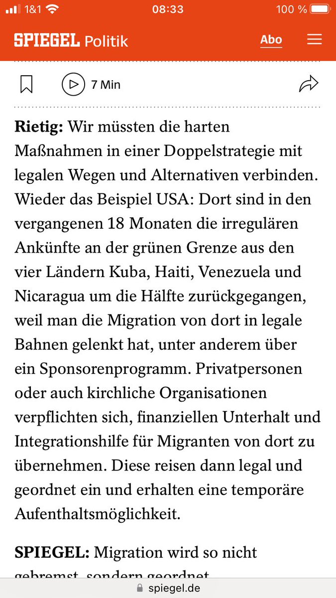 VRietig's tweet image. Nach dem Scheitern des #Migrationsgipfel: Mein ausführliches Interview mit @derspiegel über #Zurückweisungen an 🇩🇪Grenzen, Kosten und Nutzen von #Grenzkontrollen und die dringend nötige Doppelstrategie zur Reduktion irregulärer Migration. spiegel.de/politik/deutsc…