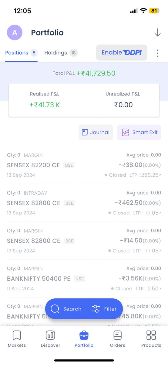 tradeswithjames's tweet photo. Deciding to book profits in #banknifty by 10:20 itself saved the day. Had I held till expiry like I usually do would’ve hit the SL. No telling what will happen when it comes to BNF these days

P.S: The #sensex trades are just some testing with one lot https://t.co/sX12gRLe3C