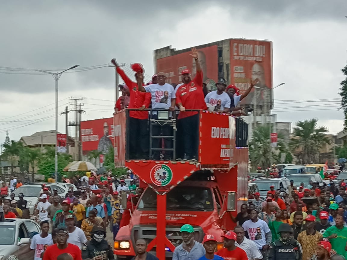 Peter Obi (@peterobi) on Twitter photo Yesterday, in Benin, Edo State, I joined the Labour Party gubernatorial candidate, Barrister <a href="/OlumideAkpata/">Olumide Akpata</a>, alongside his running mate, Alhaji Yusuf Kadiri, to rally support for the upcoming Edo State Governorship election, scheduled for Saturday, September 21st, 2024.
Our Yesterday, in Benin, Edo State, I joined the Labour Party gubernatorial candidate, Barrister <a href="/OlumideAkpata/">Olumide Akpata</a>, alongside his running mate, Alhaji Yusuf Kadiri, to rally support for the upcoming Edo State Governorship election, scheduled for Saturday, September 21st, 2024.
Our