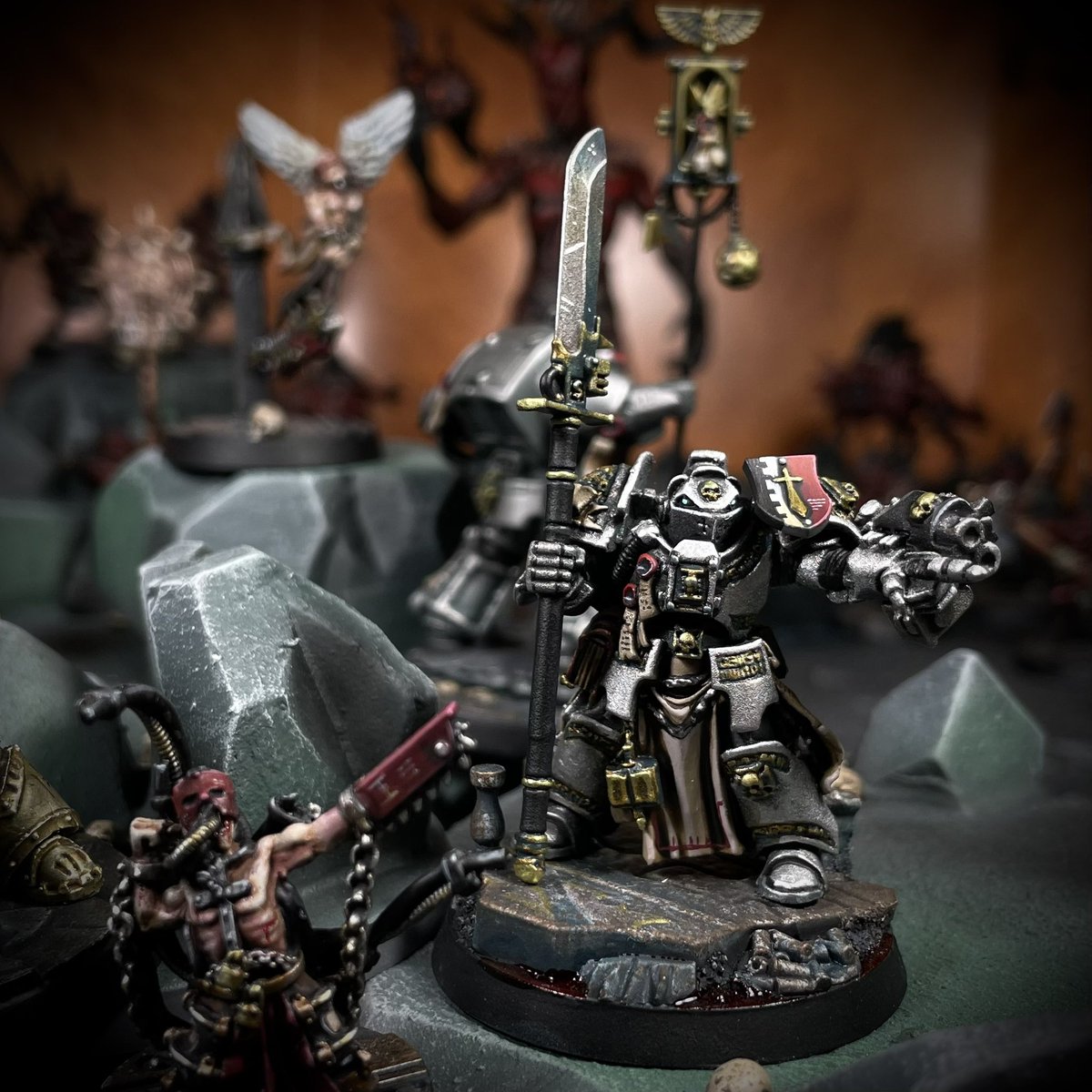 TheSimonElsen's tweet photo. I reimagined the famous Diorama from White Dwarf Issue 87 - March 2003 - Defense of Godjera! 
.
 #chaosdemons #slaanesh #tzeentch #nurgle #chaosdemons40k  #khorne #WarhammerCommunity #warhammer40000 #warhammer40k 
#thehorusheresy #greyknights https://t.co/8KIpoTxauk