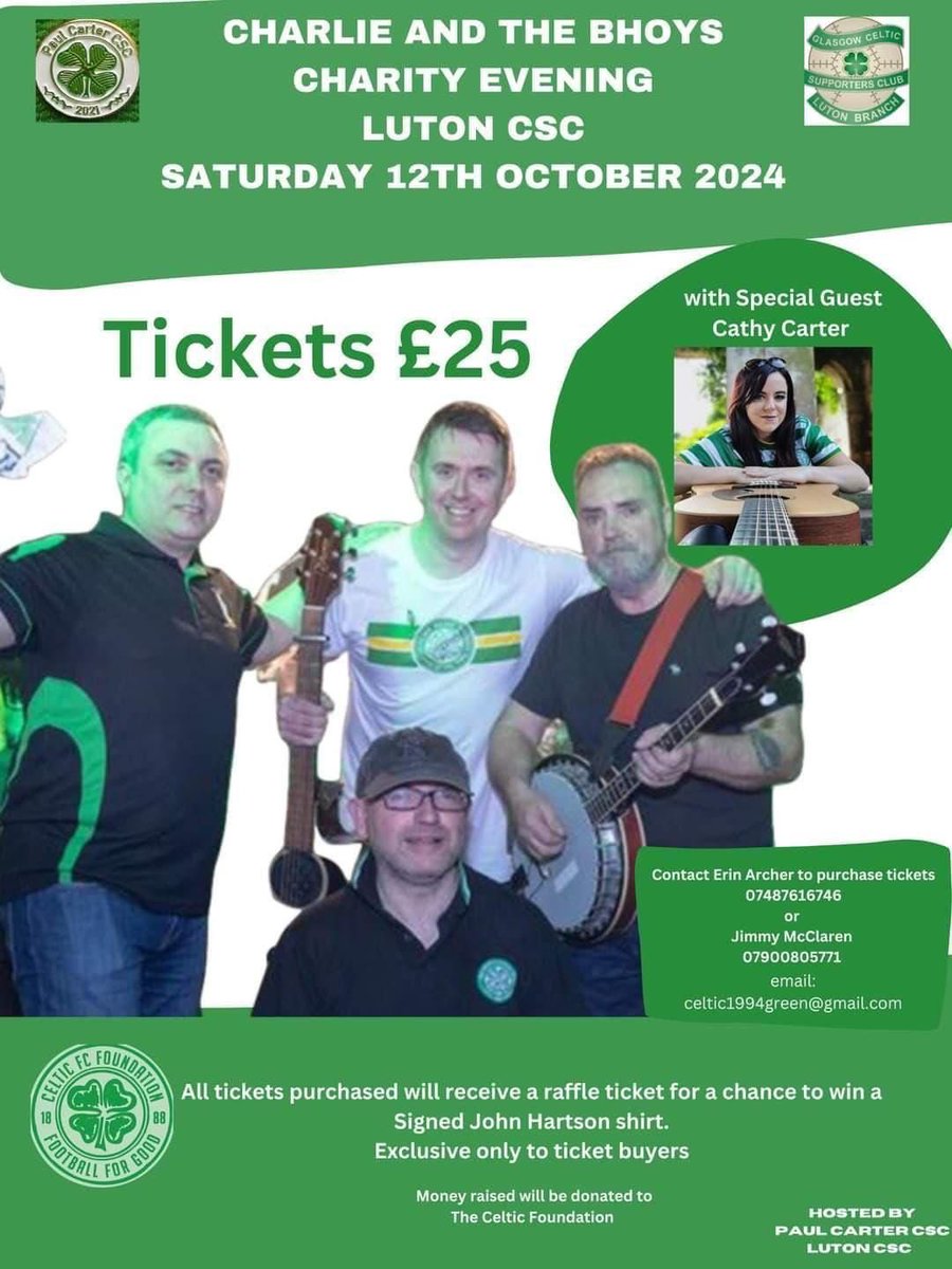ezzamaymc's tweet photo. Don’t forget @charlieandthebh performing at Luton CSC on 12th October, email to get your tickets now 🍀🍀🍀 https://t.co/DdM3cKDx6B